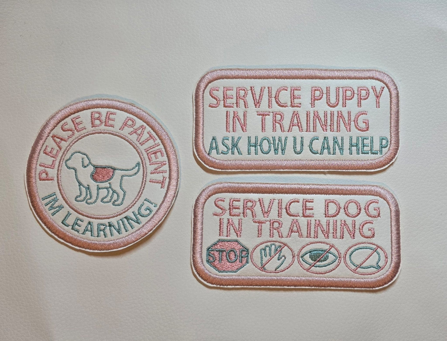 Service Dog In Training 3 Patch Set