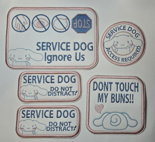 Cinnamoroll Service Dog In Training 4 Patch Set and Leash Wrap