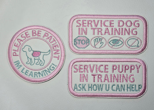 Service Dog In Training 3 Patch Set